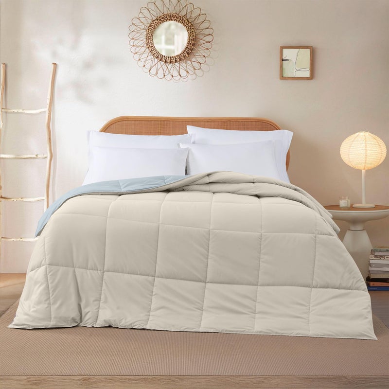 Modern Threads Down Alternative Reversible Comforter Beige/Light Blue Twin - Image 2